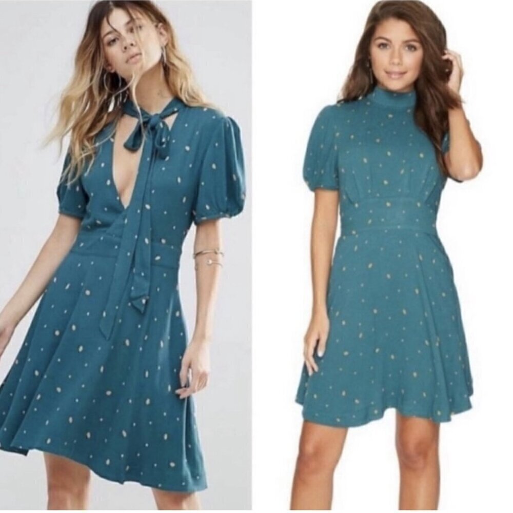 Free People Abbie Fit and Flare Mini Dress Size 2 NWT Reversible